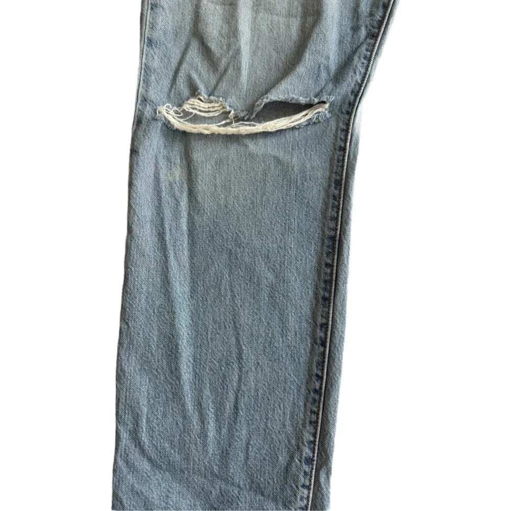 Levi’s Custom Patchwork Distressed Straight Leg Jeans 31x32  Y2K Grunge